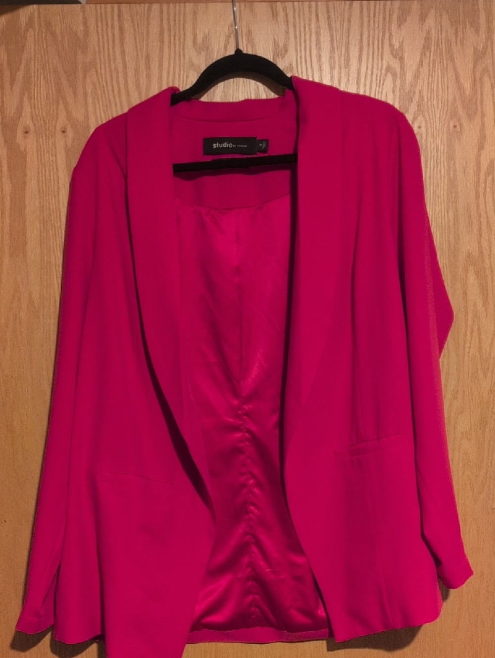 Studio 1940 Hot Pink Open-Front Blazer